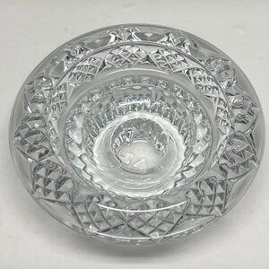 BALI Indonesian Brilliant Cut Crystal Clear Glass Taper Candle Holder VINTAGE